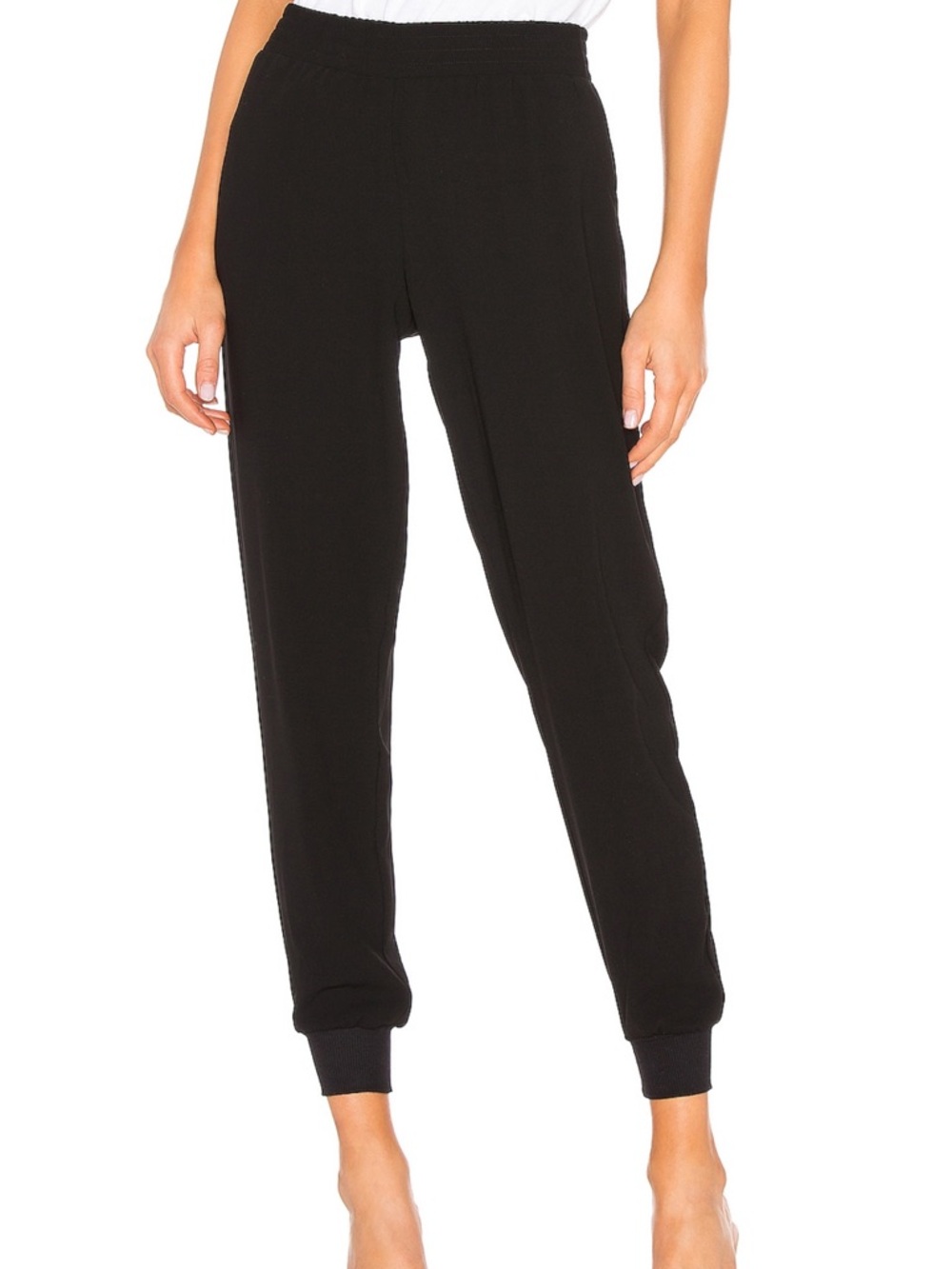 Sanctuary Black Elastic-Waist Jogger Pants